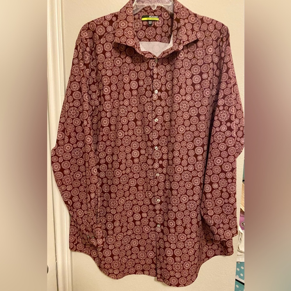 3/$12 - Murano Burgundy Patterned Men's Shirt